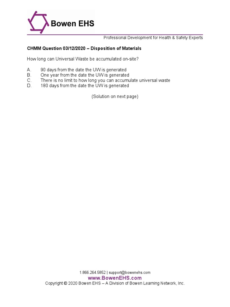 Chmmsolution Disposition of Materials | PDF | Finance & Money ...