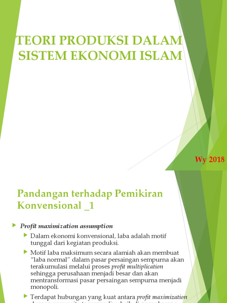 5 Teori Produksi Ekonomi Islam Pdf