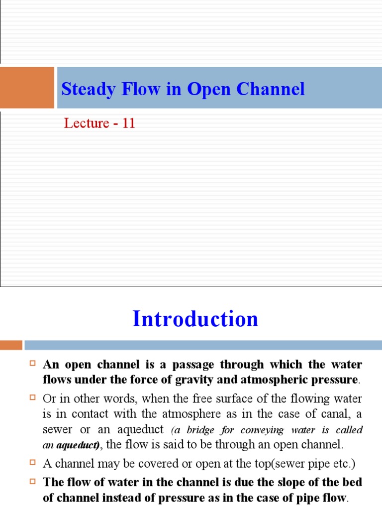 Steady Flow in Open Channels Explained | PDF | Area | Continuum Mechanics