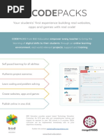 Codepacks: Your Students' First Experience Building Real Websites, Apps and Games With Real Code!