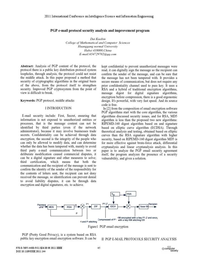 PGP E-Mail Protocol Security Analysis and Improvement Program | PDF ...