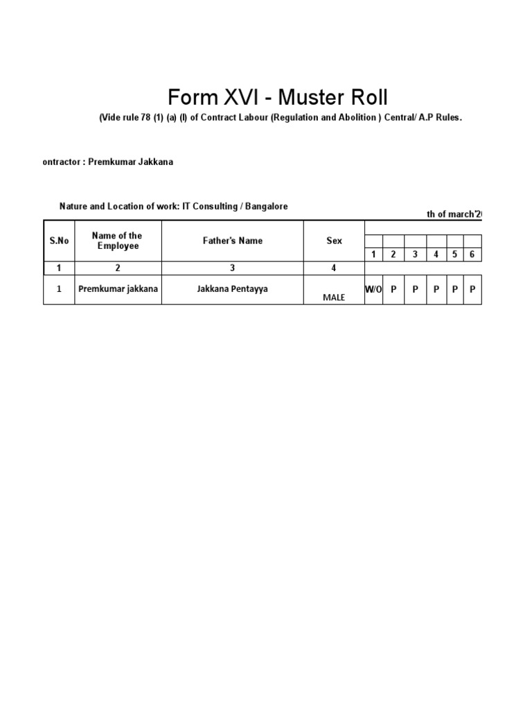 Muster Roll for Kaygen Consulting | PDF