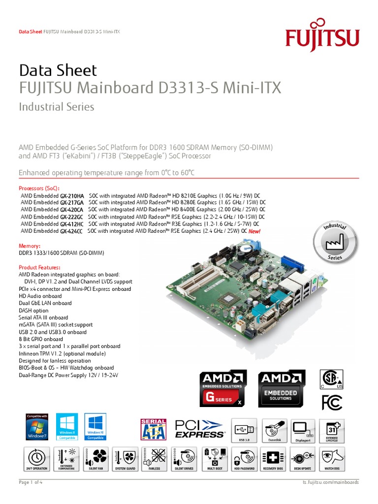 Carte mère industrielle au facteur de forme Thin Mini-ITX