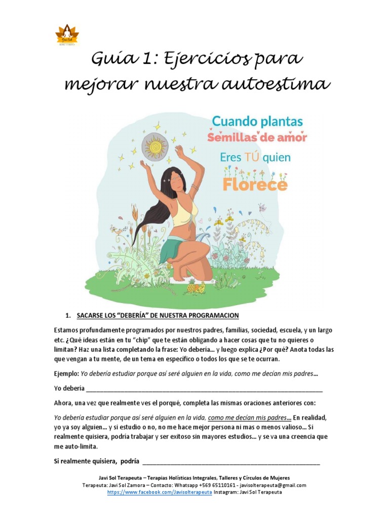 Guia Ejercicios Autoestima 1 PDF | PDF | Perdón | Amor