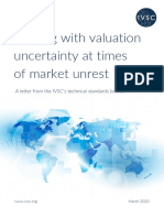 Valuation uncertainty at times of market unrest