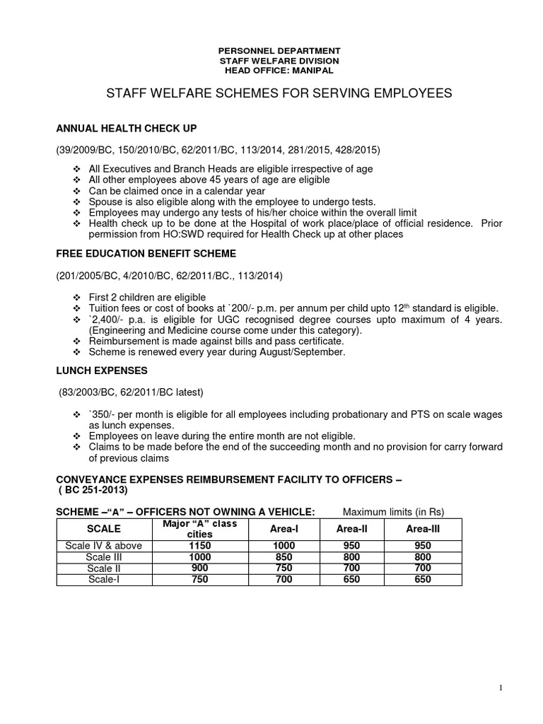 STAFF WELFARE SCHEME 01012016Latest11 PDF PDF Insurance Pension