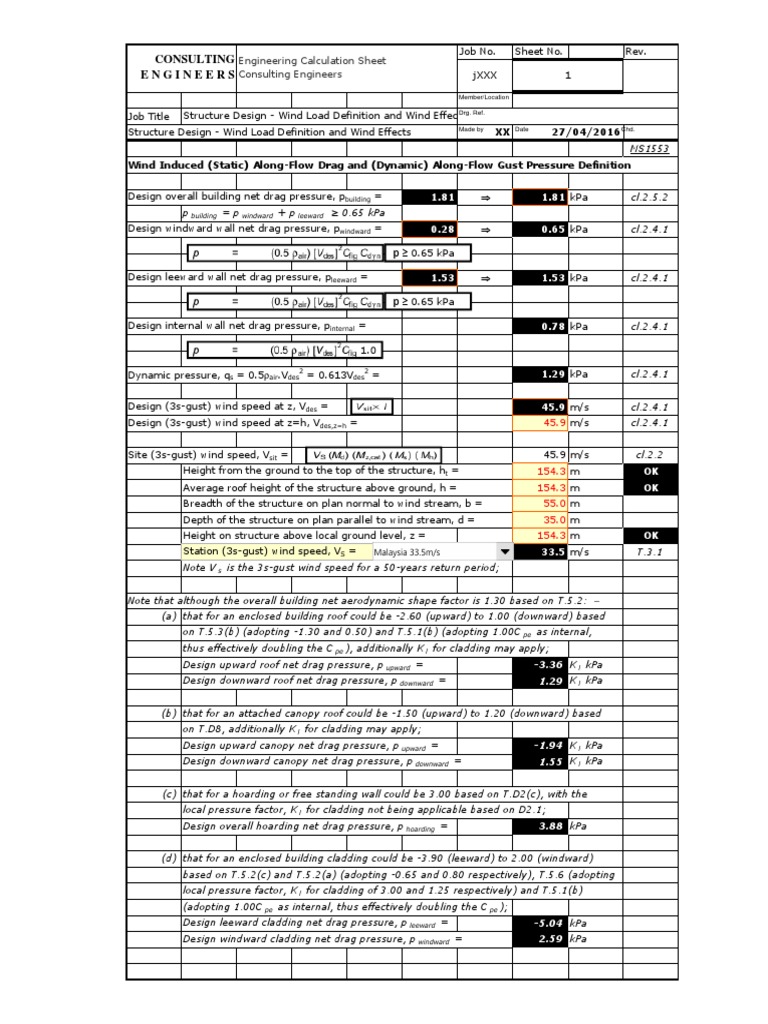 Engineering Calculation Sheet Consulting Engineers | PDF | Wound ...