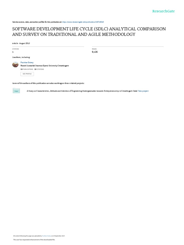 SDLC Researchgate | PDF | Software Development Process | Agile Software ...