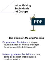 Decision Making by Individuals and Groups
