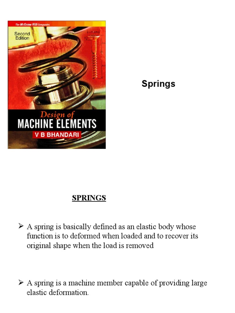 Types and Design of Mechanical Springs | PDF | Helix | Strength Of ...