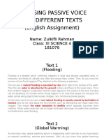 ANALYSING PASSIVE VOICE IN 3 TEXTS (English Assignment