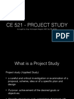 Ce 521 - Project Study: As Taught By: Engr. Archangelo Alegado, MEP, Dip - PM, MTSS