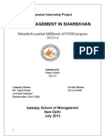 Risk Management in Sharekhan: Submitted in Partial Fulfillment of PGDM Program 2012-14