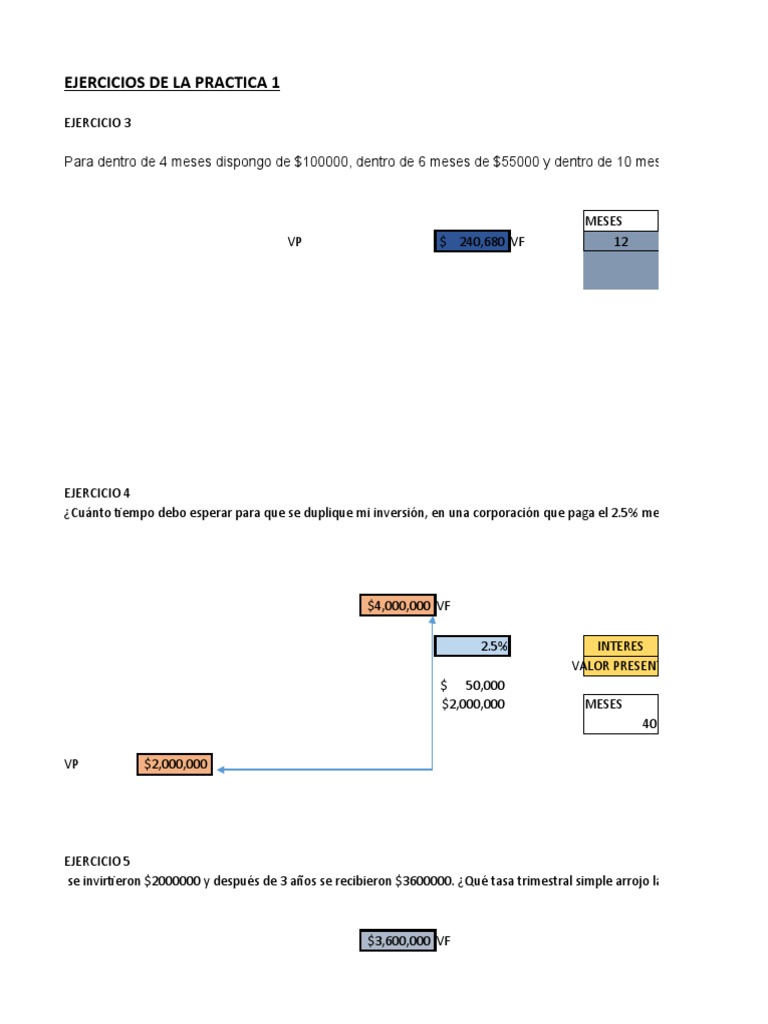Ejercicios de Finanzas: Interés Simple y Compuesto | PDF | Interés ...