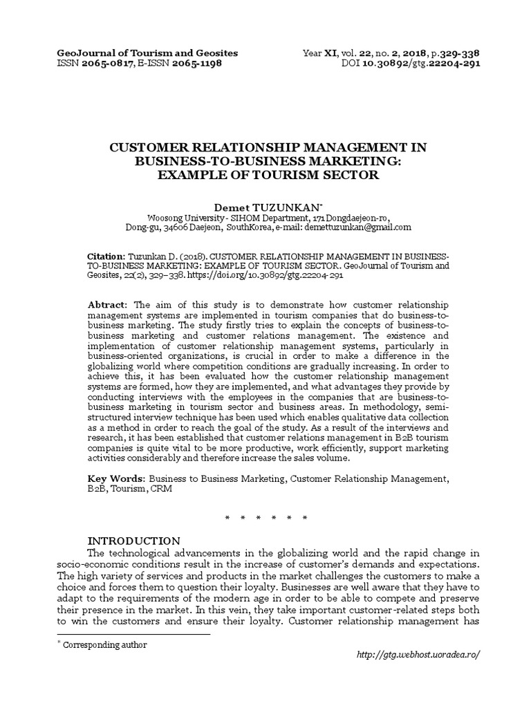Customer Relationship Management in Business-To-Bu PDF | PDF | Customer ...