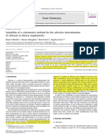 Suitability of colorimetric method for chitosan in supplements