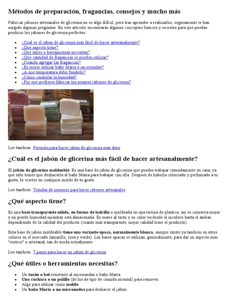 Preguntas frecuentes sobre la fabricación de jabones artesanales de  glicerina - Innatia.com