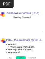 Pushdown Automata (PDA) : Reading: Chapter 6