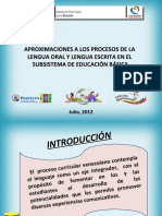 Aproximaciones A Los Procesos de La Lengua Oral y Lengua Escrita