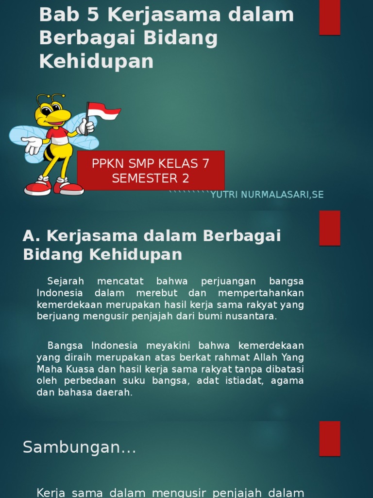 Bab 5 Kerjasama Dalam Berbagai Bidang Kehidupan