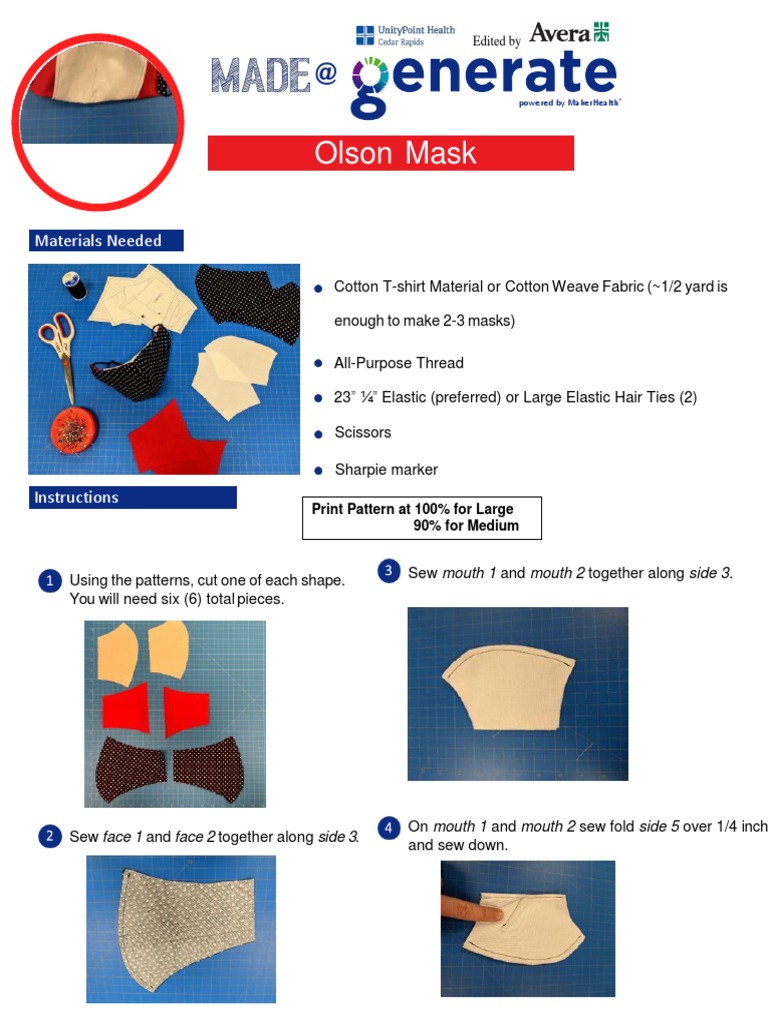 OlsonMask Wpattern v3 | PDF | Sewing | Decorative Arts