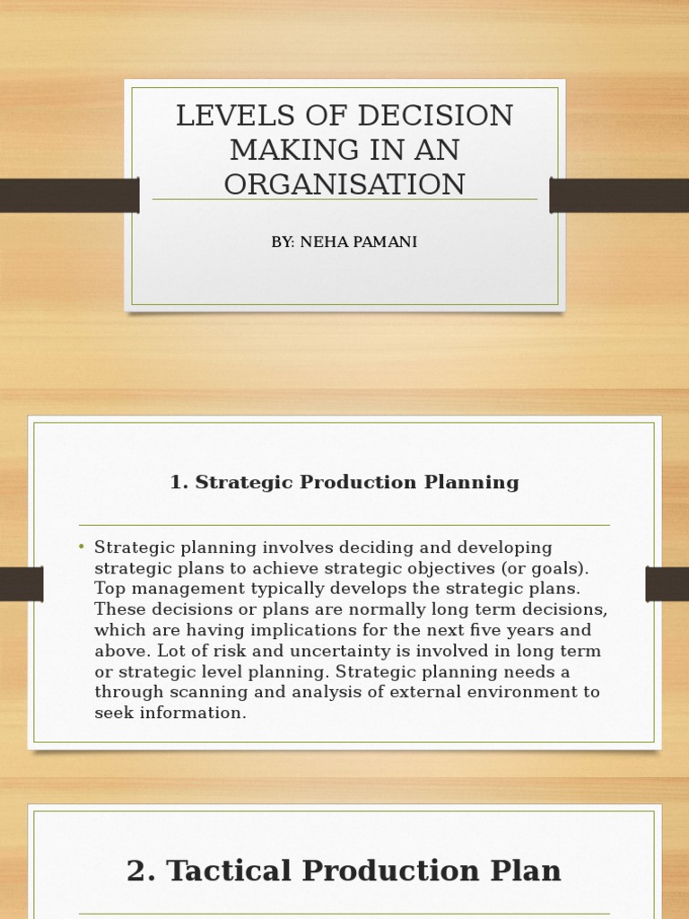 Levels of Decision Making in An Organisation | PDF | Career & Growth ...