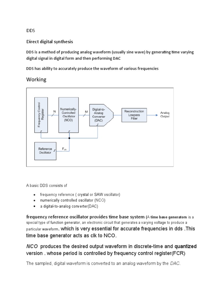 Direct Digital Synthesizer PDF Digital To Analog Converter Signal