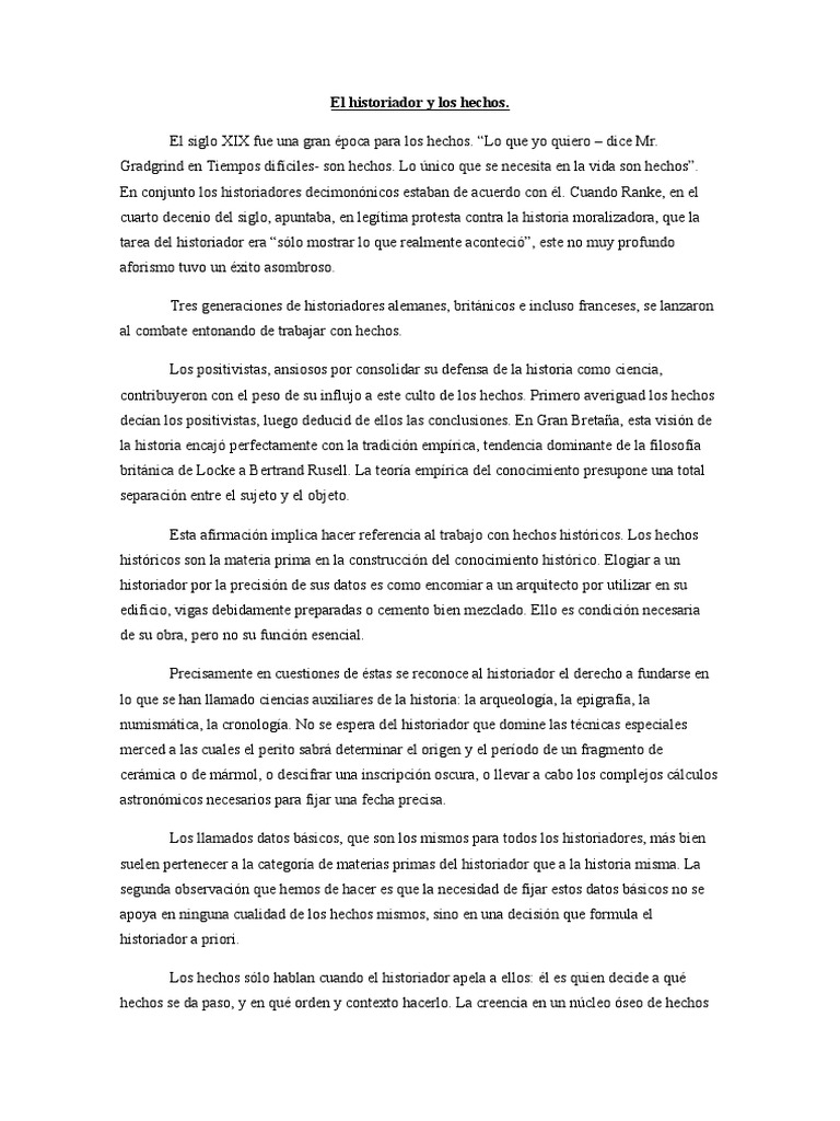 El Historiador y Los Hechos PDF