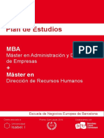 Plan de Estudios - MBA & Master en Direccion de Recursos Humanos