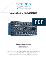 Audio Control Unit ACU6100: Operating Instructions