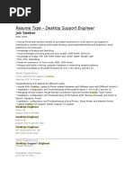 Resume Type - Desktop Support Engineer: Job Seeker