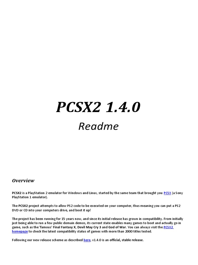 PCSX2 Readme PDF | PDF | Emulator | Computer Architecture