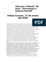 No existe una ciencia de la poesia. Entrevista a Marjorie Perloff