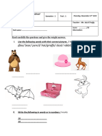 Box/ Bear/ Pencil/ Hat/giraffe/ Desk/ Rabbit/ Ruler/bat: Arc en Ciel School Kénitra