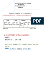 Indian System of Numeration: Comparison of Two Numbers