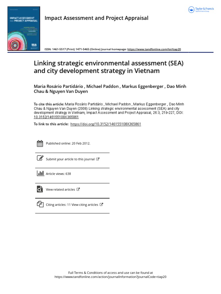 Linking Strategic Environmental Assessment SEA and City Development ...