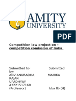 Competition Law Project On - Competition Comission of India