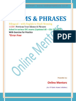 1150+ Previous Year Idioms & Phrases Asked in Various SSC Exams PDF