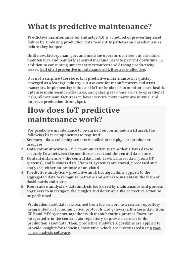 Understanding Predictive Maintenance | PDF | Machine Learning ...