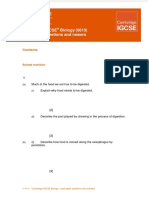 Cambridge IGCSE Biology (0610) Past Paper Questions and Nswers