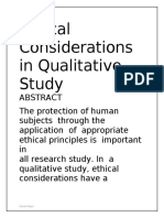 Ethical Considerations in Qualitative Study