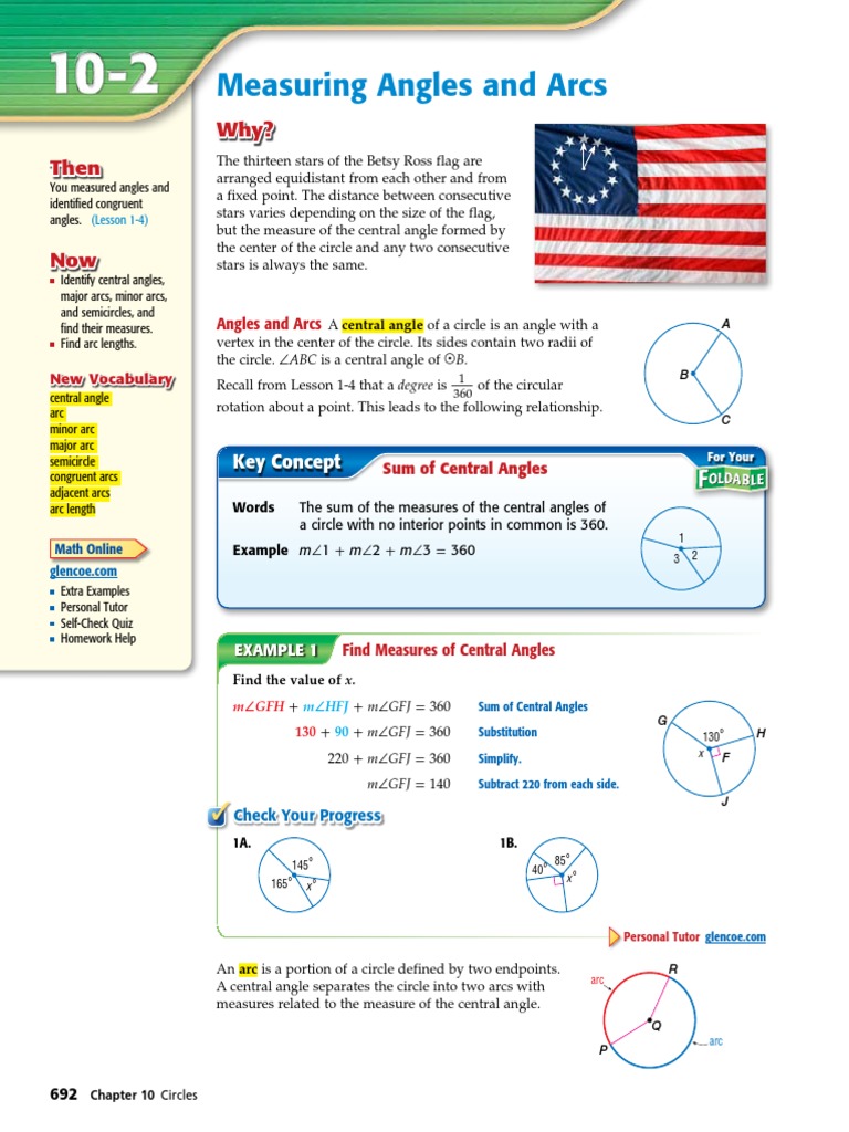 10-2 Measuring Angles And Arcs Pdf | Pdf | Angle | Geometry