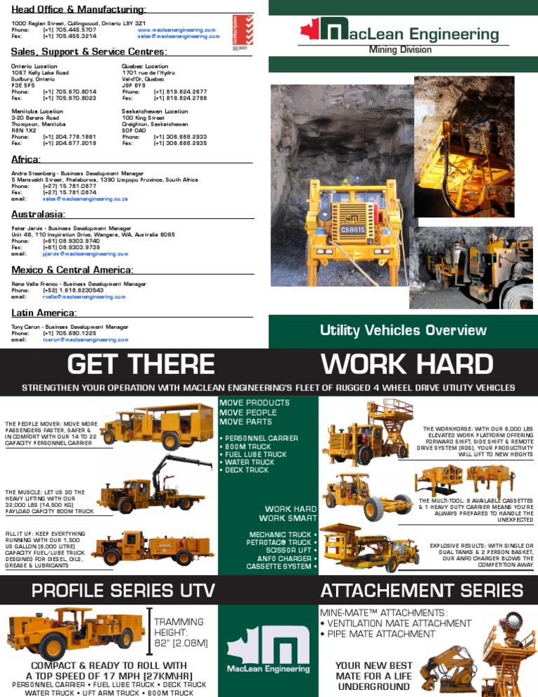 MacLean Engineering Utility Vehicle Overview PDF Truck Wheeled Vehicles
