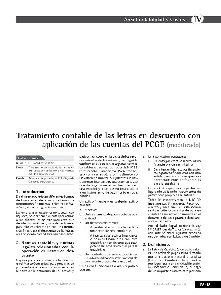 Descuento de Letras PDF | PDF