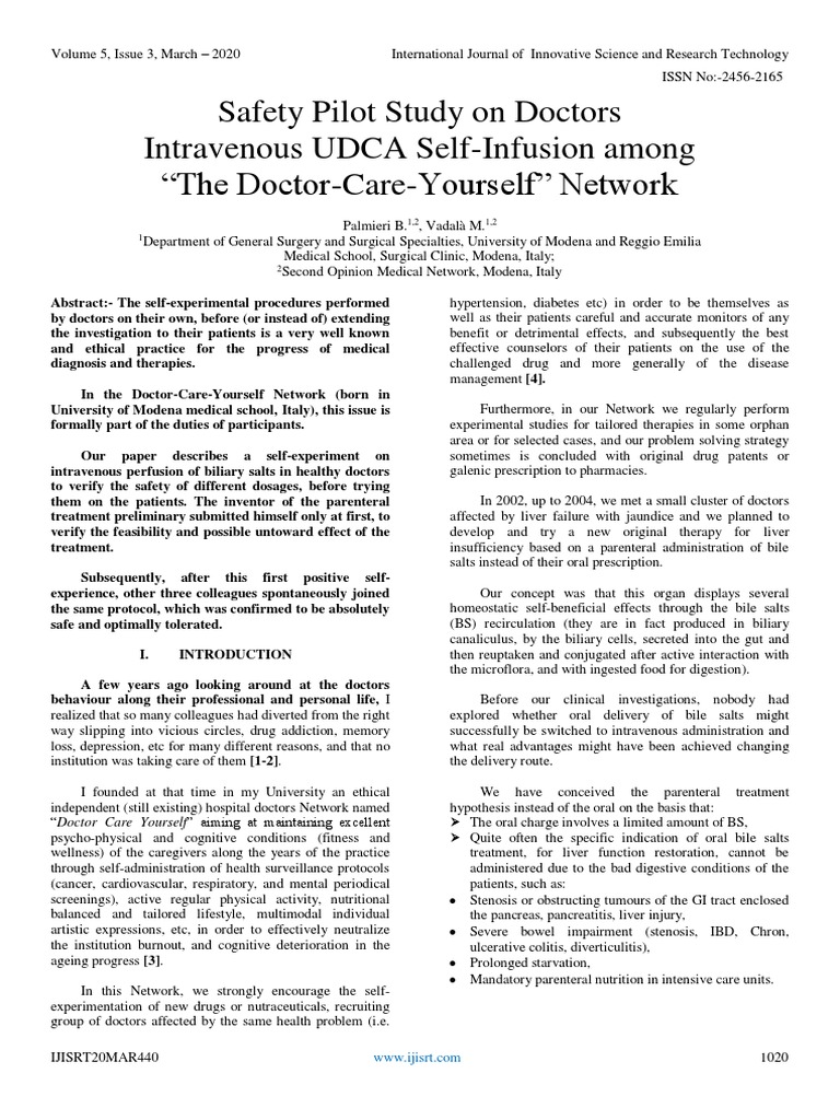 Safety Pilot Study On Doctors PDF Cholesterol Liver