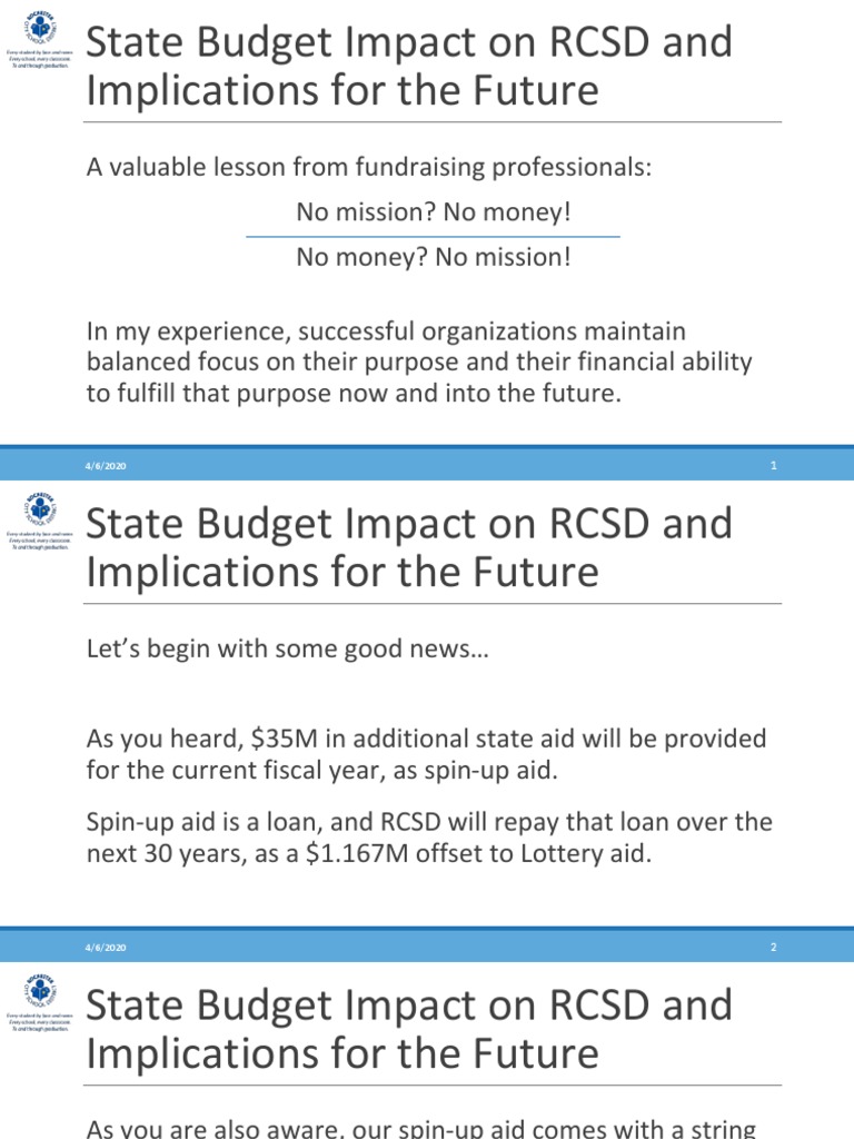 RCSD Budget Update 040720 PDF Government Budget Balance Aids