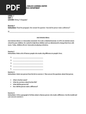 Worksheet_LEVEL2_WRITING_A BIOGRAPHY