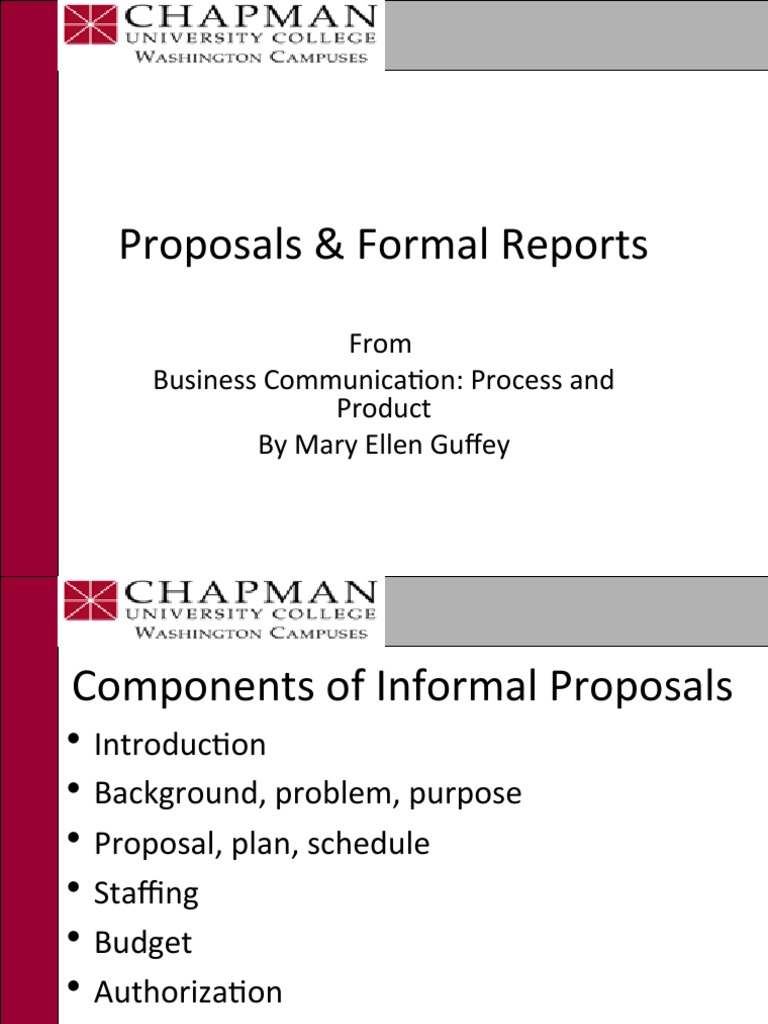 Proposals & Formal Reports | PDF | Business
