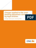 Charges Applied To The Main Banking Operations Carried Out by Legal Entities
