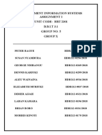 Management Information Systems Assignment I Unit Code: HBT 2301 B.B.I.T 3.1 Group No: 5 Group X